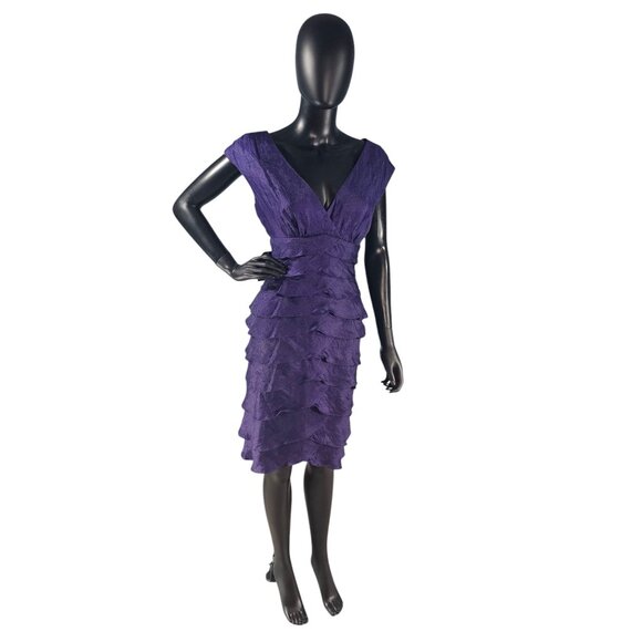 London Times Dresses & Skirts - Purple Shimmer Organza Cocktail Dress - London Times